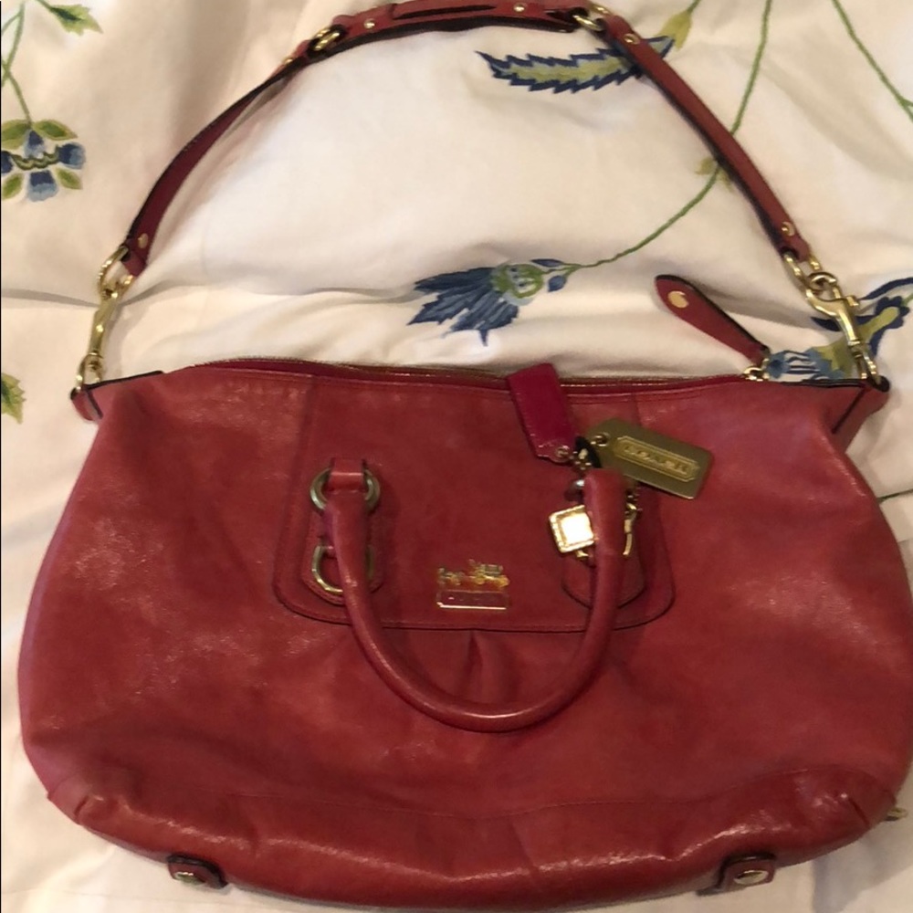 Red coach bag
